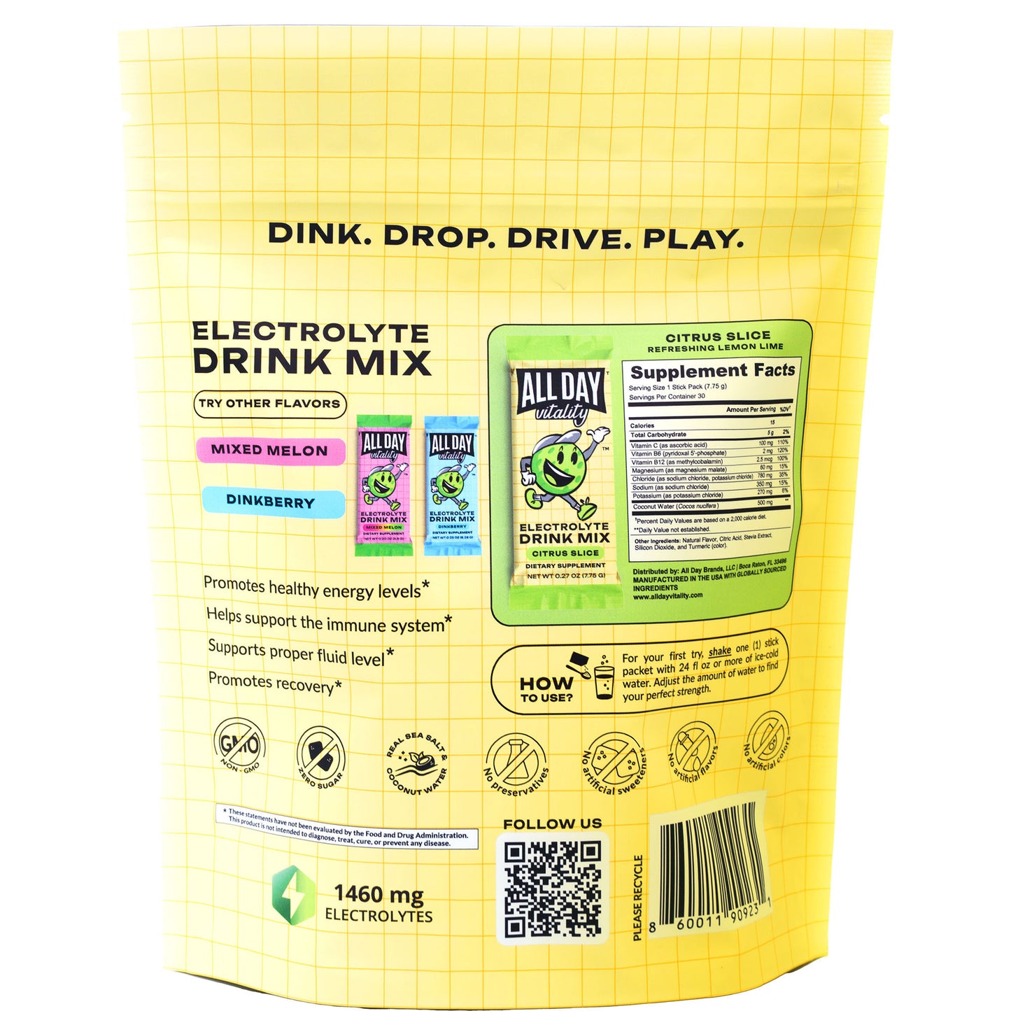 Citrus Slice (Zero Sugar) - Electrolyte Drink Mix (30 Count)