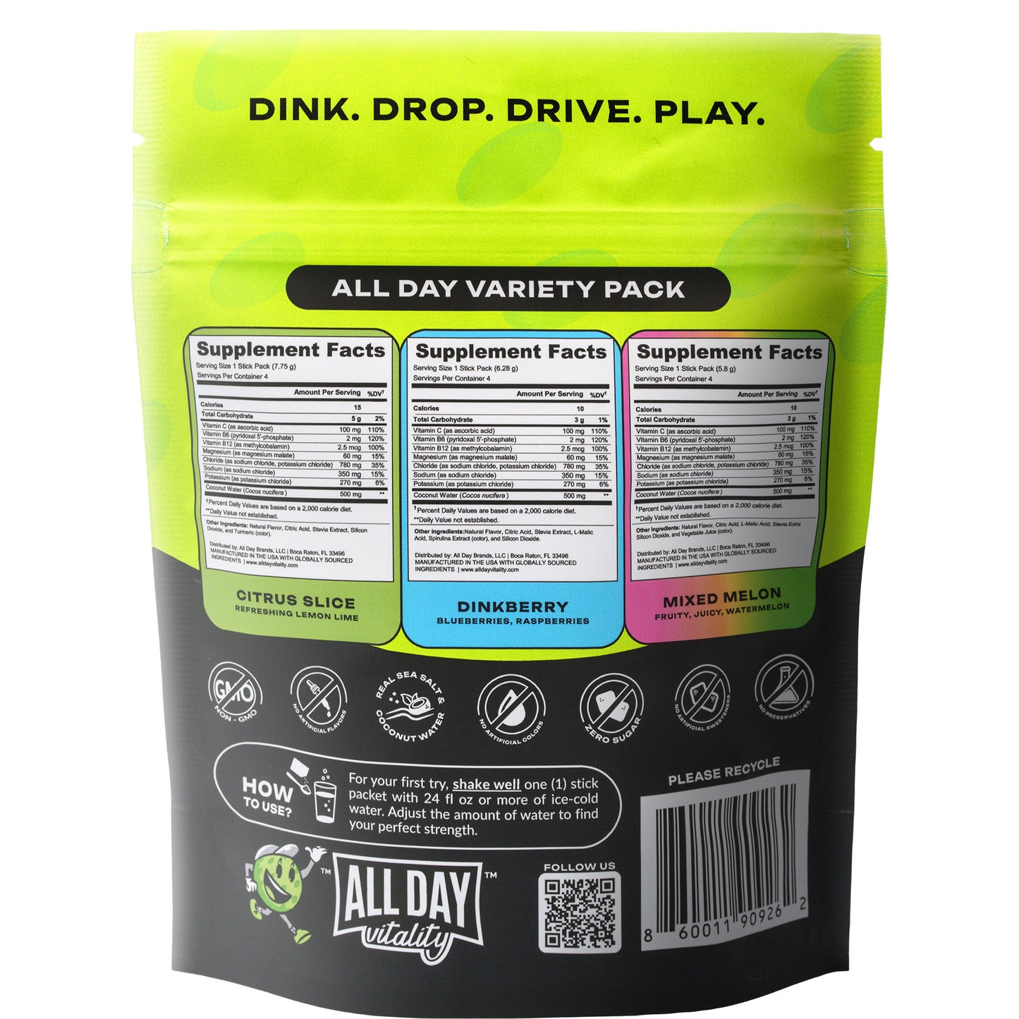 Electrolyte Flavor Pack - Zero Sugar Drink Mix (12 Count)