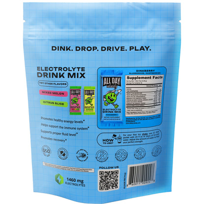 Dinkberry (Zero Sugar) - Electrolyte Drink Mix (30 Count)